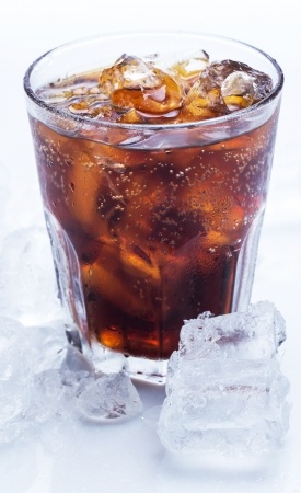 glass of ice cold coke