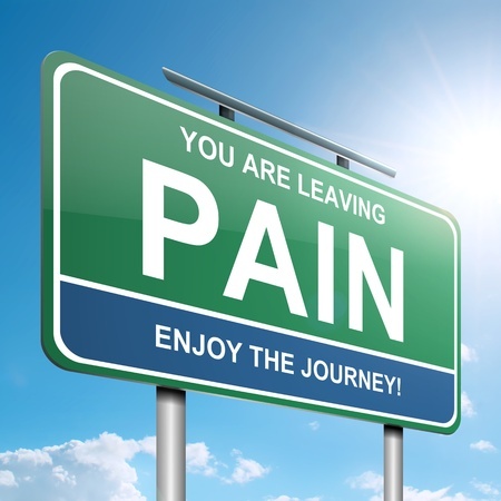 Sign with the words you are leaving pain as result of laser therapy