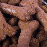 Frozen dog treats made with dog biscuit molds