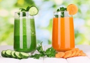 Photograph of two glasses of juice