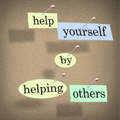 Photo with words help yourself by helping others