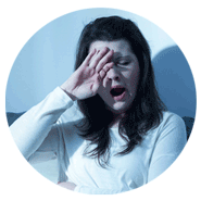 Photo of a woman with severe insomnia