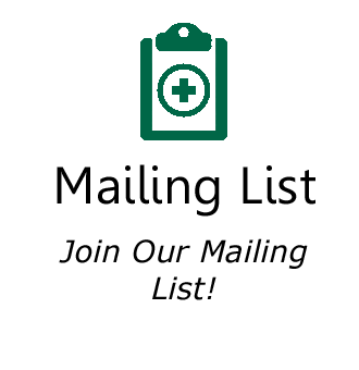 Green Icon and Mailing List Sign up link for Cherubino Health Center