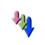 Pink, Green, Blue, Arrows graphic