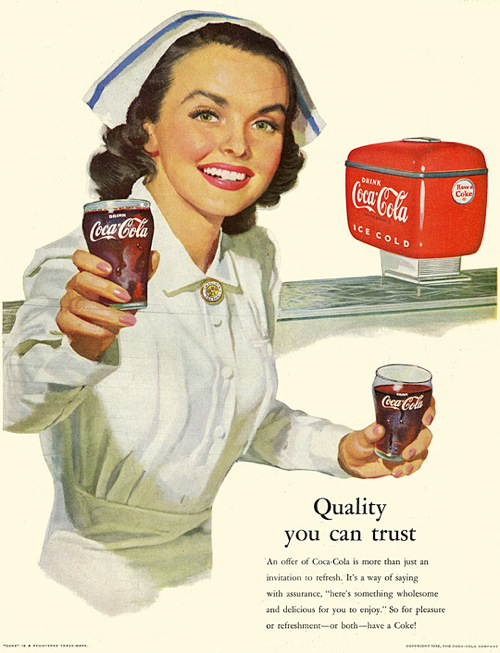 Image of a print ad touting how wholesome Coca Cola is