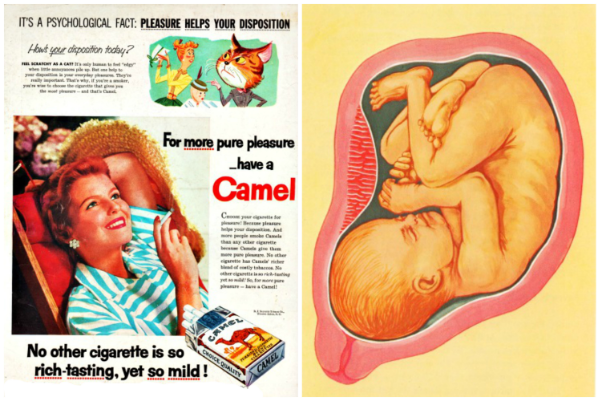 camel cigarette ad with pregnant woman