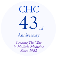 Image in blue of the 43nd anniversary seal for Cherubino Health Center Functional Medicine